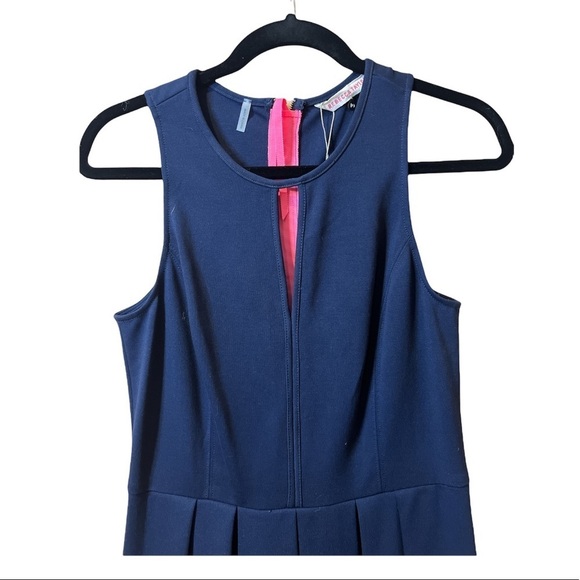 Rebecca Taylor Navy Blue Crew Neck Mini Dress Size 10 - Picture 5 of 6